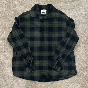 Goodfellow & Co Olive and Black One Pocket Checkered Shirt